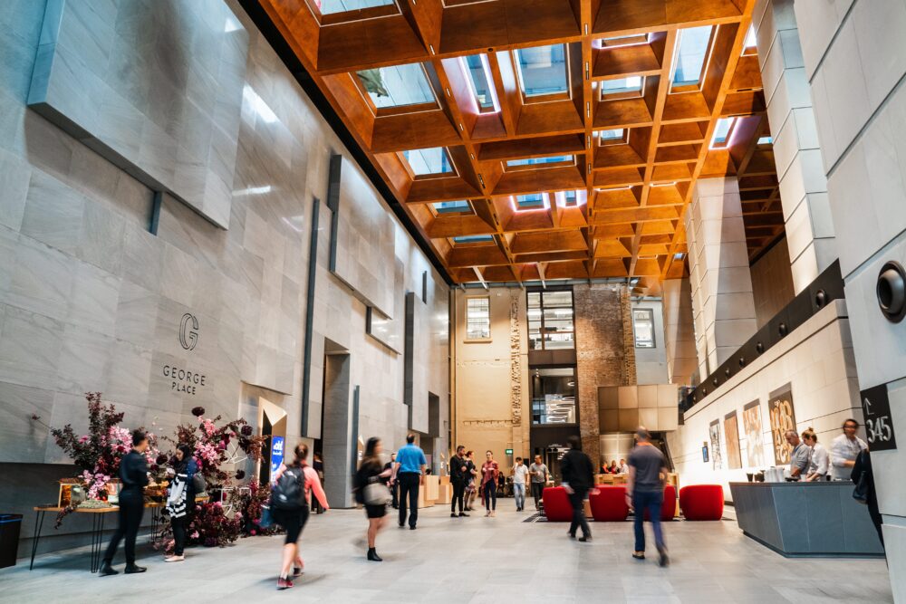 345 George Street lobby. Image courtesy of ISPT