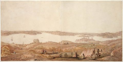 Cockle Bay, Darling Harbour, circa 1819-20. Credit: James Taylor, Mitchell Library, State Library of NSW