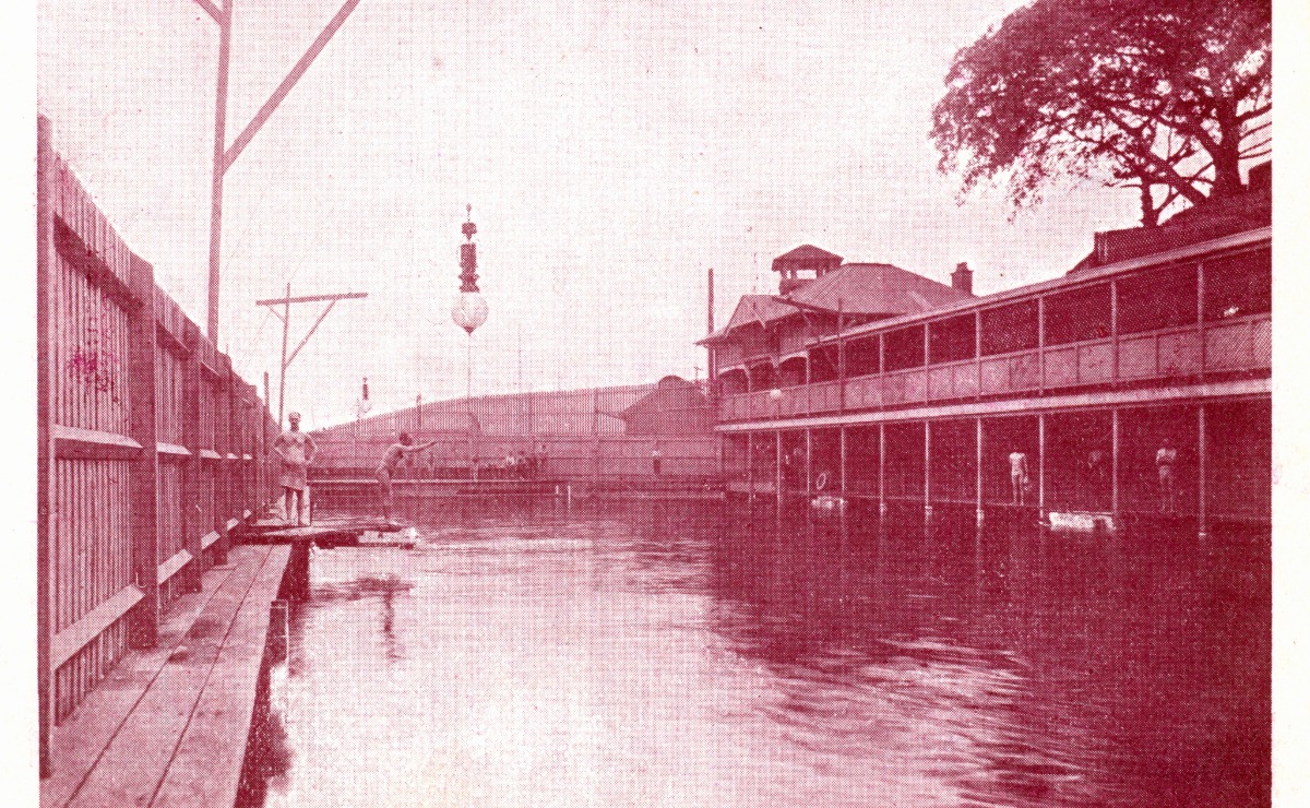 Pyrmont baths, Point Street Pyrmont, 1906. A-00007837