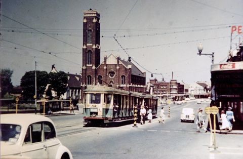 Explore our online archives. Pictured here: Tram approaching Taylor Square, Oxford Street Darlinghurst, 1957, A-00058124. City of Sydney Archives