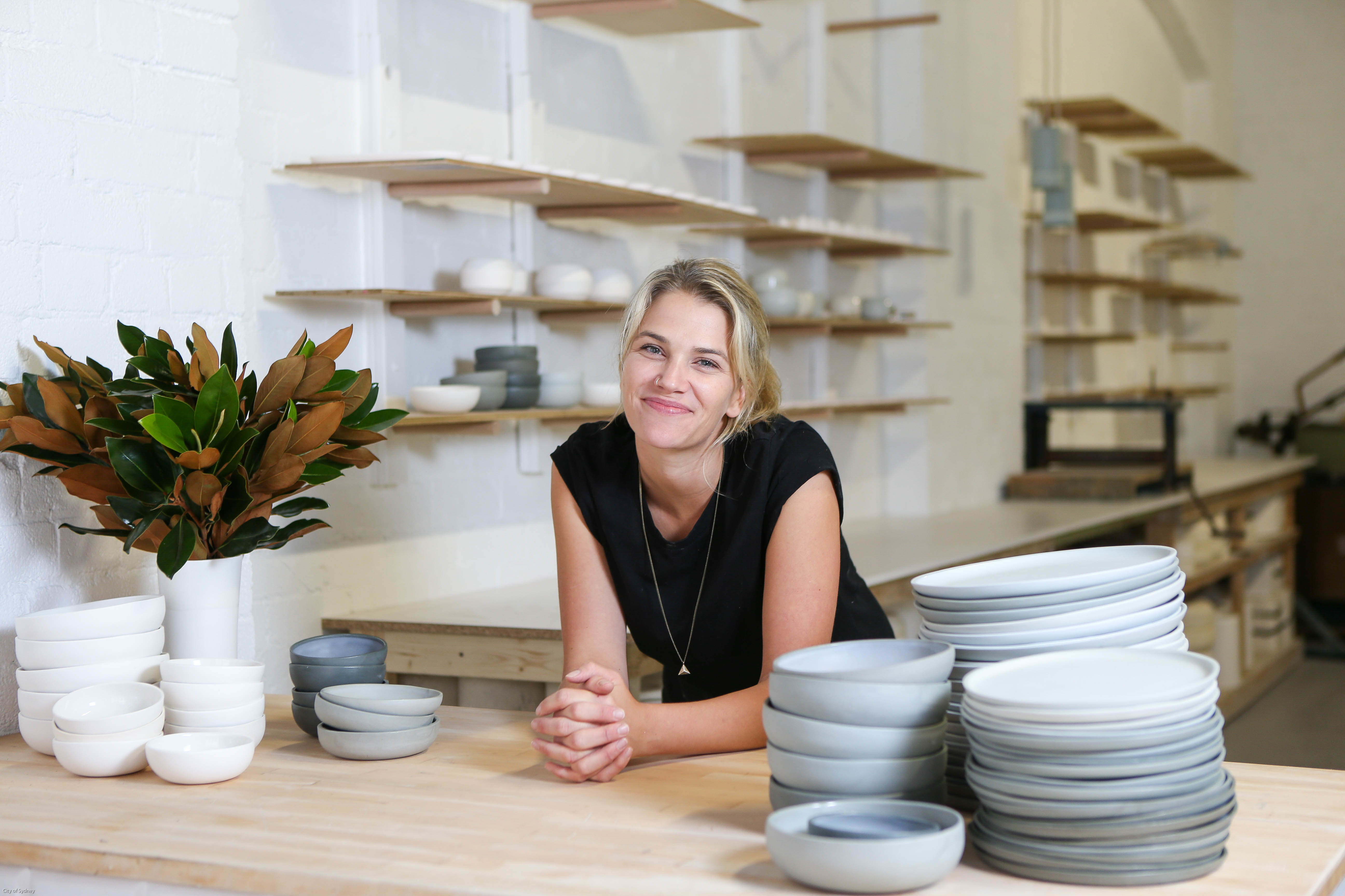 Naomi Taplin of Studio Enti, one of 5 creative studios/shopfronts on Foley Street