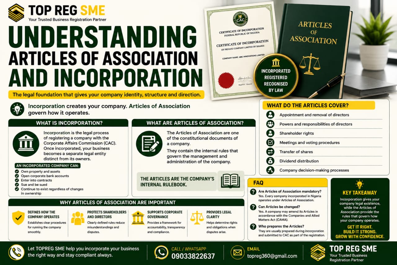 UNDERSTANDING ARTICLES OF ASSOCIATION AND INCORPORATION