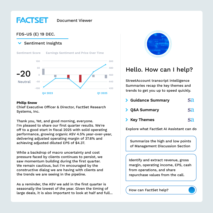 Pa Module Factset FactSet AI Solutions | FactSet Intelligence | Financial AI Solutions