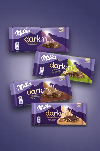 Entdecke Milka! | Dark Milk: 6 zarte Milka Tafeln mit mehr Kakao