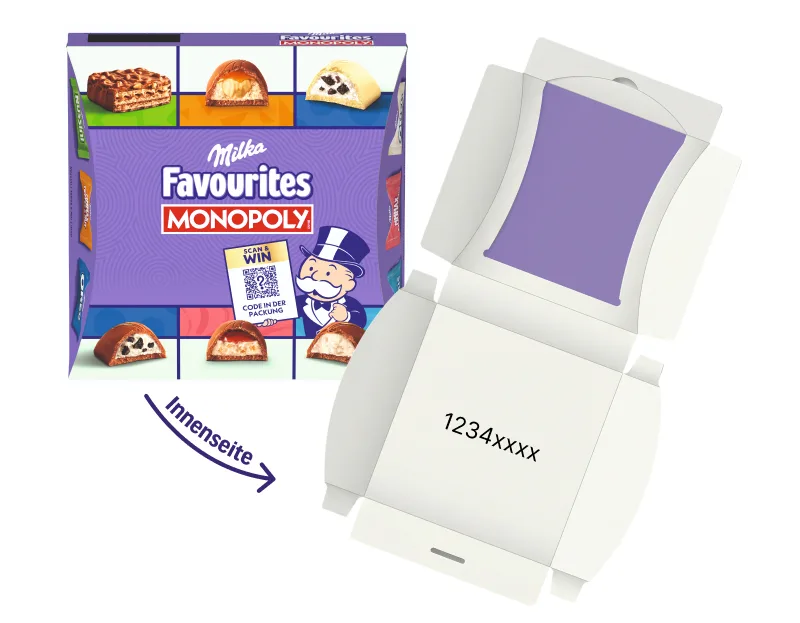  - Milka Favourites: Code auf der Innenseite des Kartons