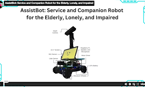 A screenshot from a video of a previous submission called Assistbot