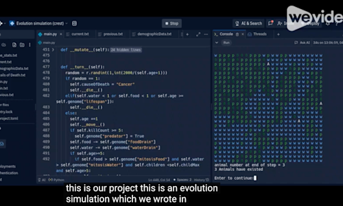 Screenshot of code written in python.