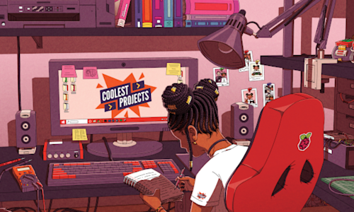 Illustration of a girl looking at her computer and messy desk