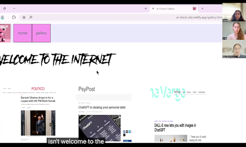 Screenshot of a video explaining a previous entry called AI website checker