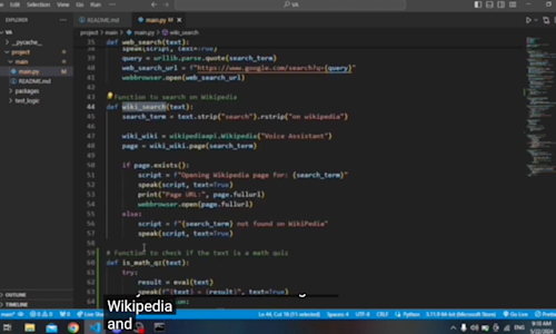 Screenshot of code.