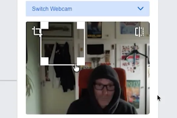 A screen shot from Teachable Machine showing you how to crop the video input