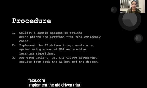 A screenshot from the video of a previous submission, depicting description of a project called AI Healthcare