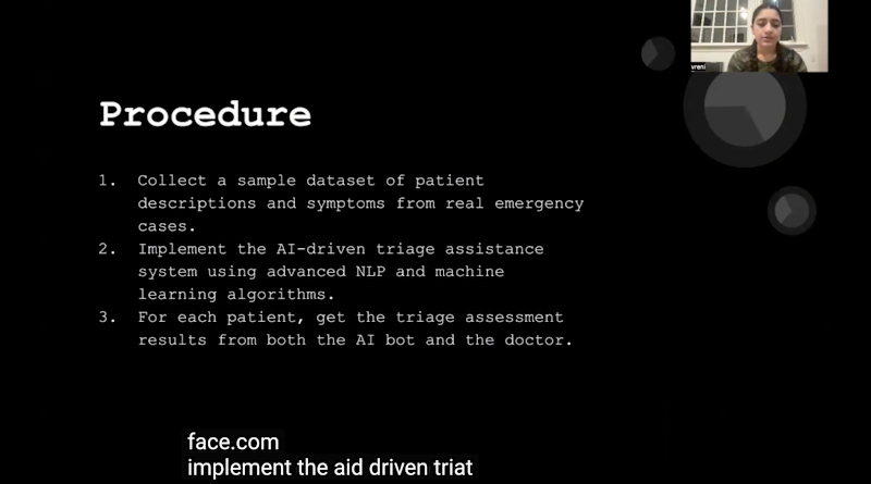 A screenshot from the video of a previous submission, depicting description of a project called AI Healthcare