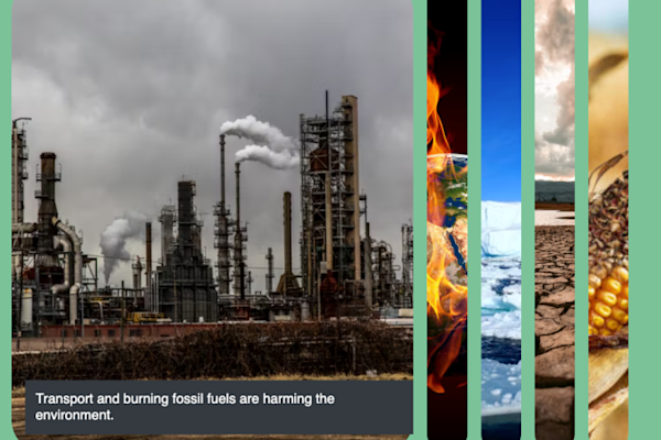 Screenshot of Sabrina's website, A Guide to Climate Change