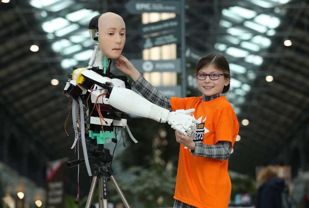 Coolest Projects participant with robot