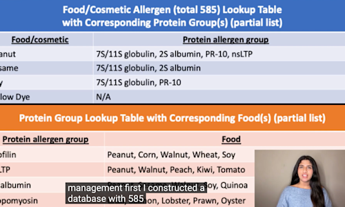 A screenshot from a video of a previous submission called Allergen Alert