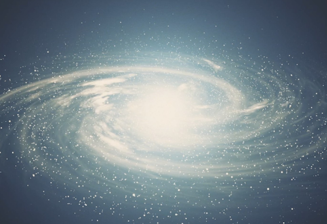 A beautiful space scene with a rotating galaxy 