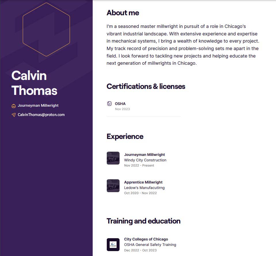 Master-millwright-resume-sample Calvin Thomas