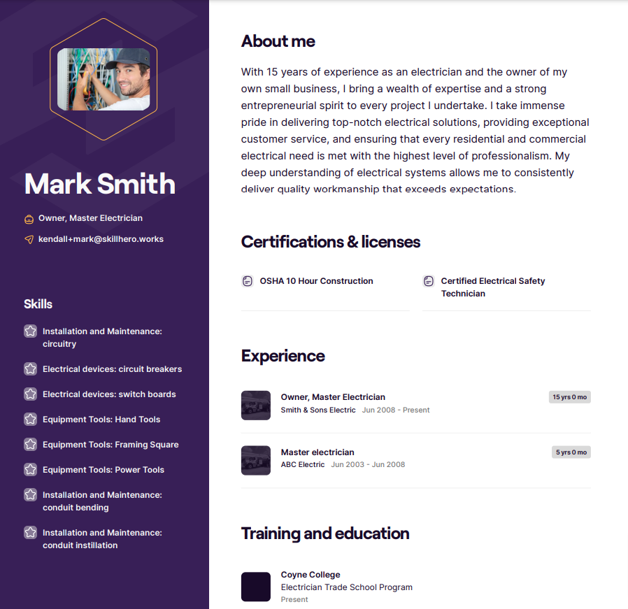 sample master electrician resume mark smith
