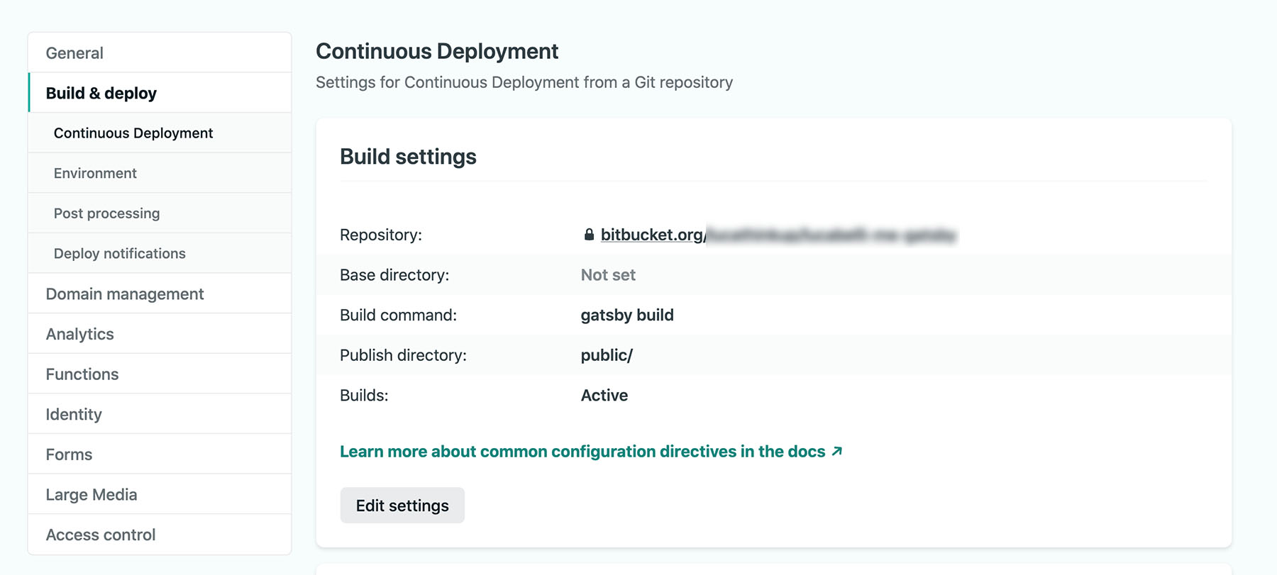 Interfaccia di Netlify per CD