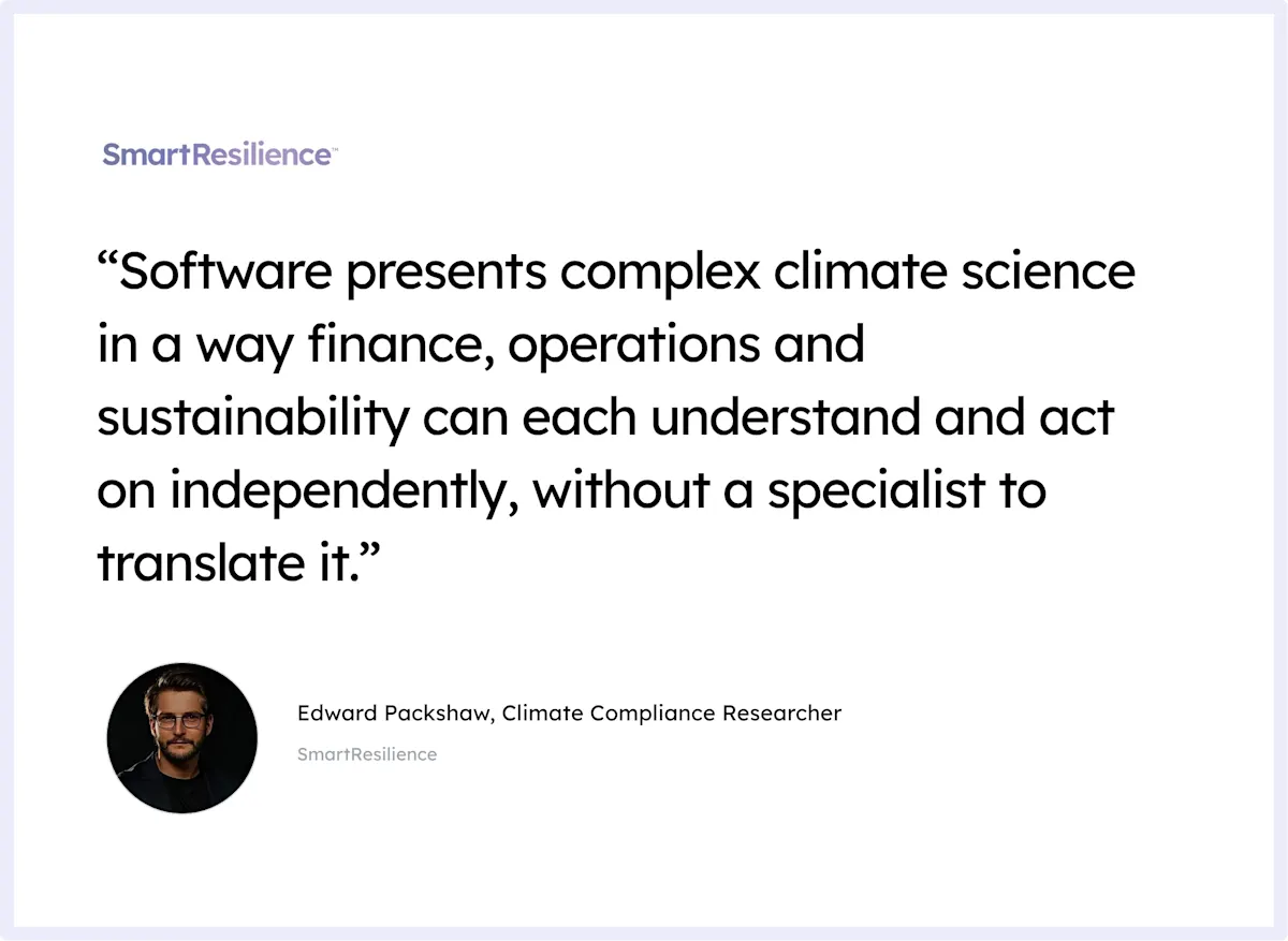 Ed quote cimate risk software vs. consultant