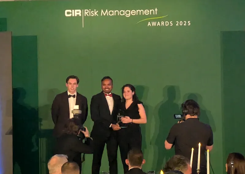 SmartResilience team on stage to take award