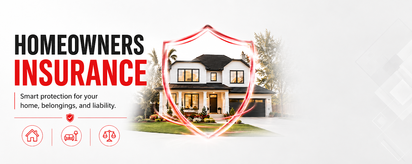 A modern family home protected by an insurance shield, representing homeowners insurance coverage for the dwelling, personal property, liability protection, and loss of use. Designed for Capital Edge Firm’s educational guide on homeowners insurance in Florida.