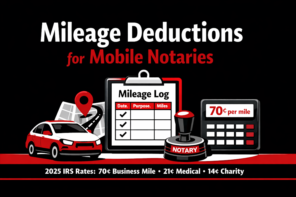Mobile Notary Mileage Deductions: How to Track Miles and Maximize Write-Offs at Tax Time (2025)