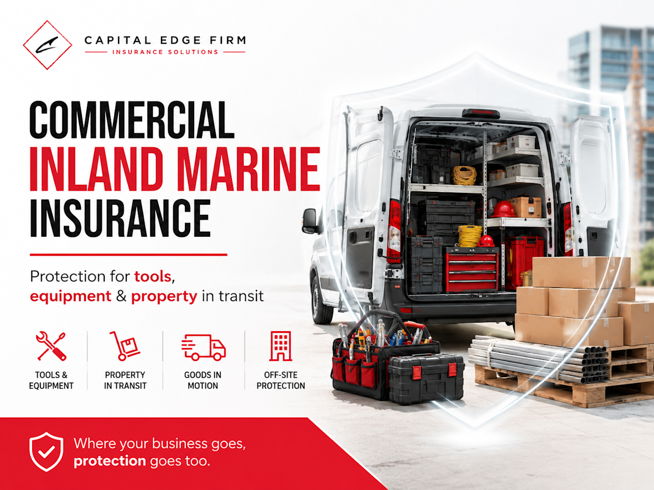Learn how Commercial Inland Marine Insurance works, including property in transit, tools and equipment, contractors equipment, installation floater, builders risk, bailee coverage, and off-site business property.
