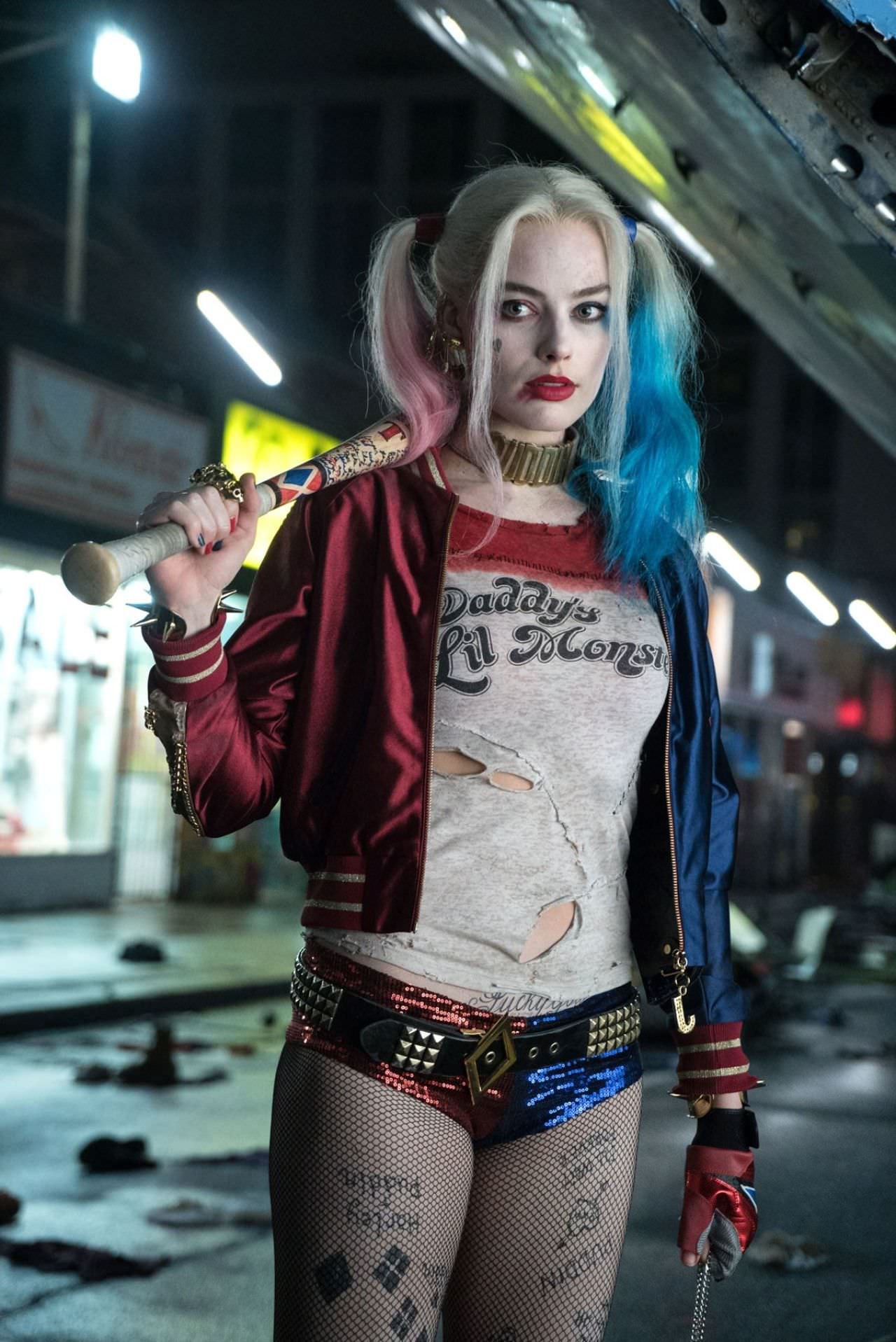 Margot Robbie as Harley Quinn.