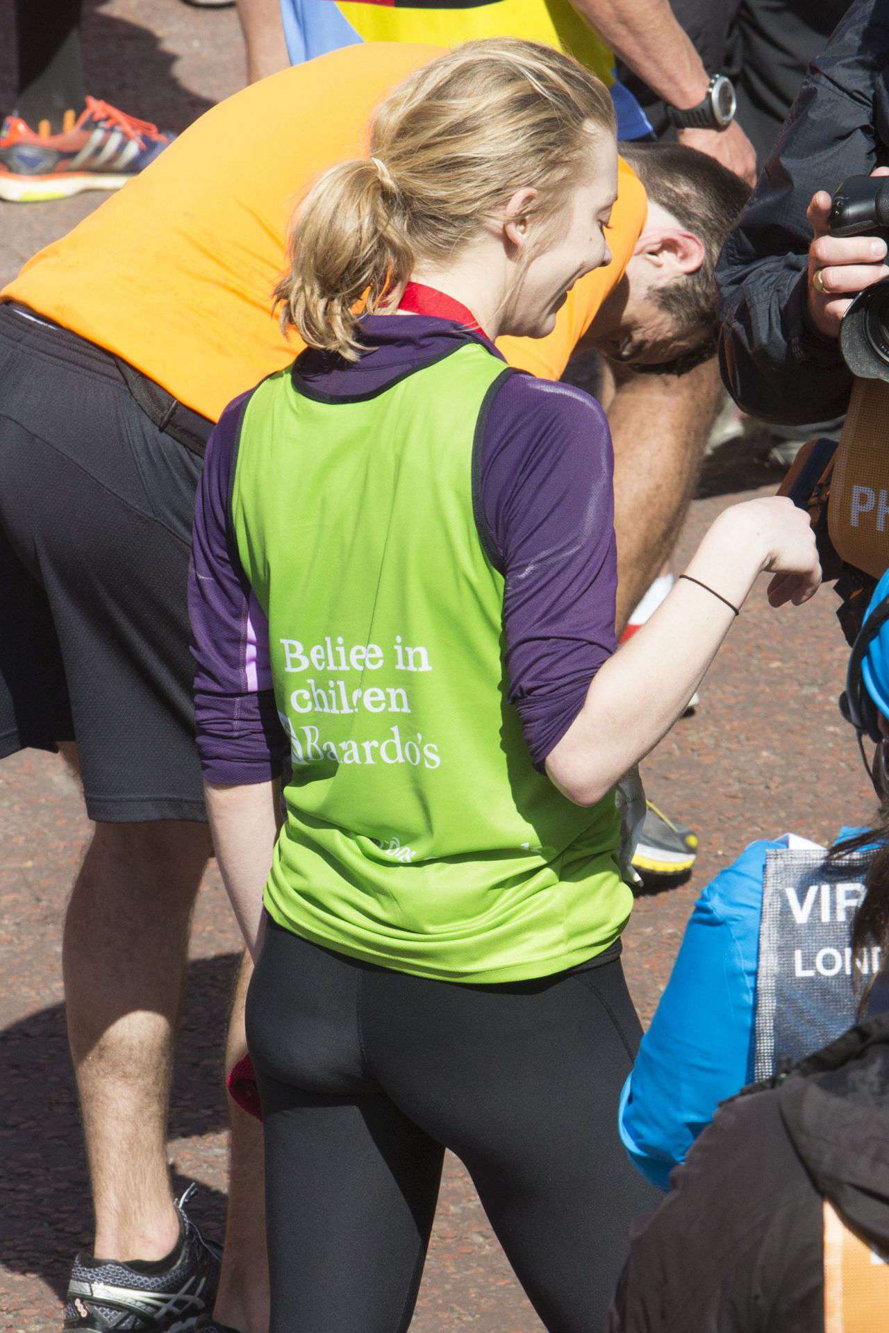 Natalie Dormer running a marathon for children's charity Barnado's.