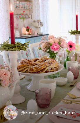 Table de Pâques en rose