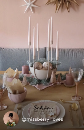 Tischdeko in Rosa