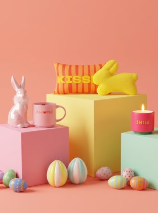 Osterdeko in bunten Farben