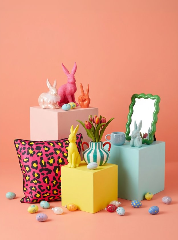 Osterdeko in bunten Farben