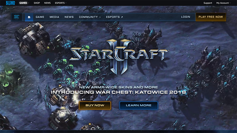 StarCraft II Game Site Screenshot