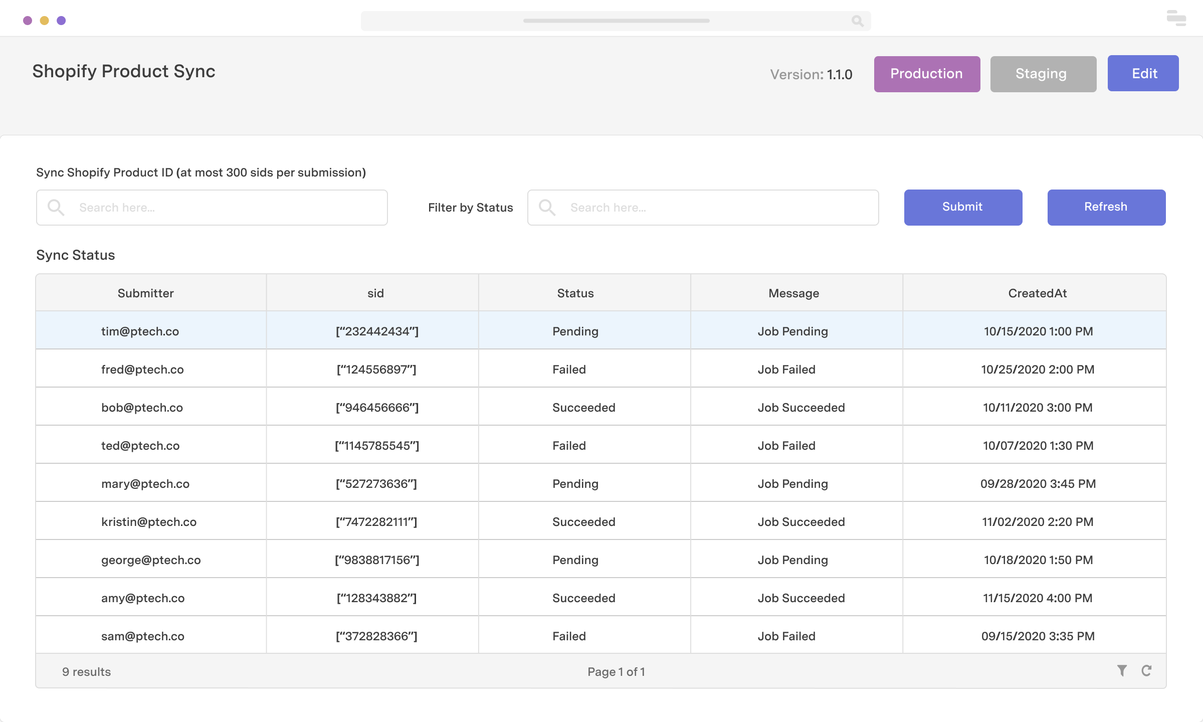 Shopify product inventory sync