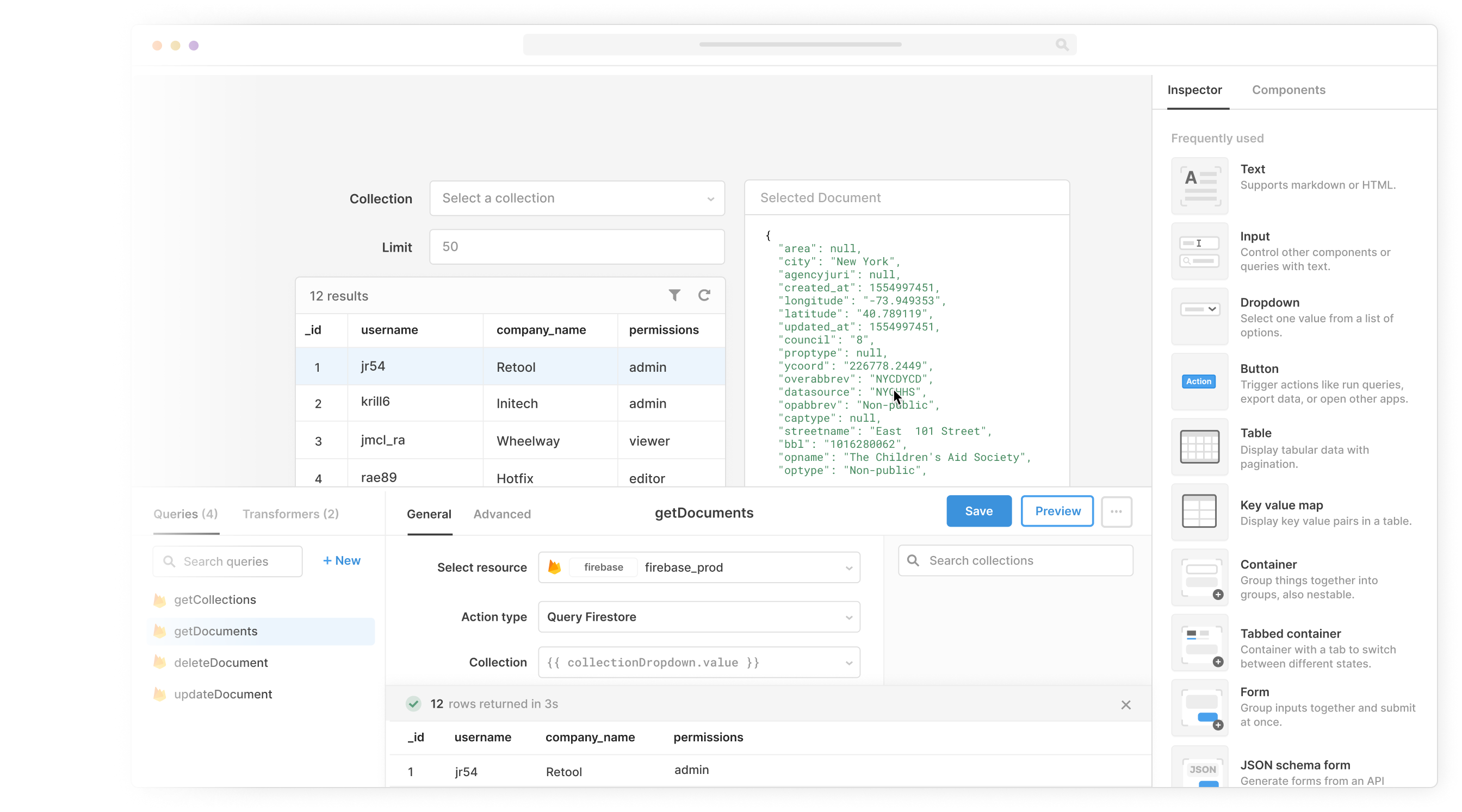 A fast and simple custom Firestore admin interface