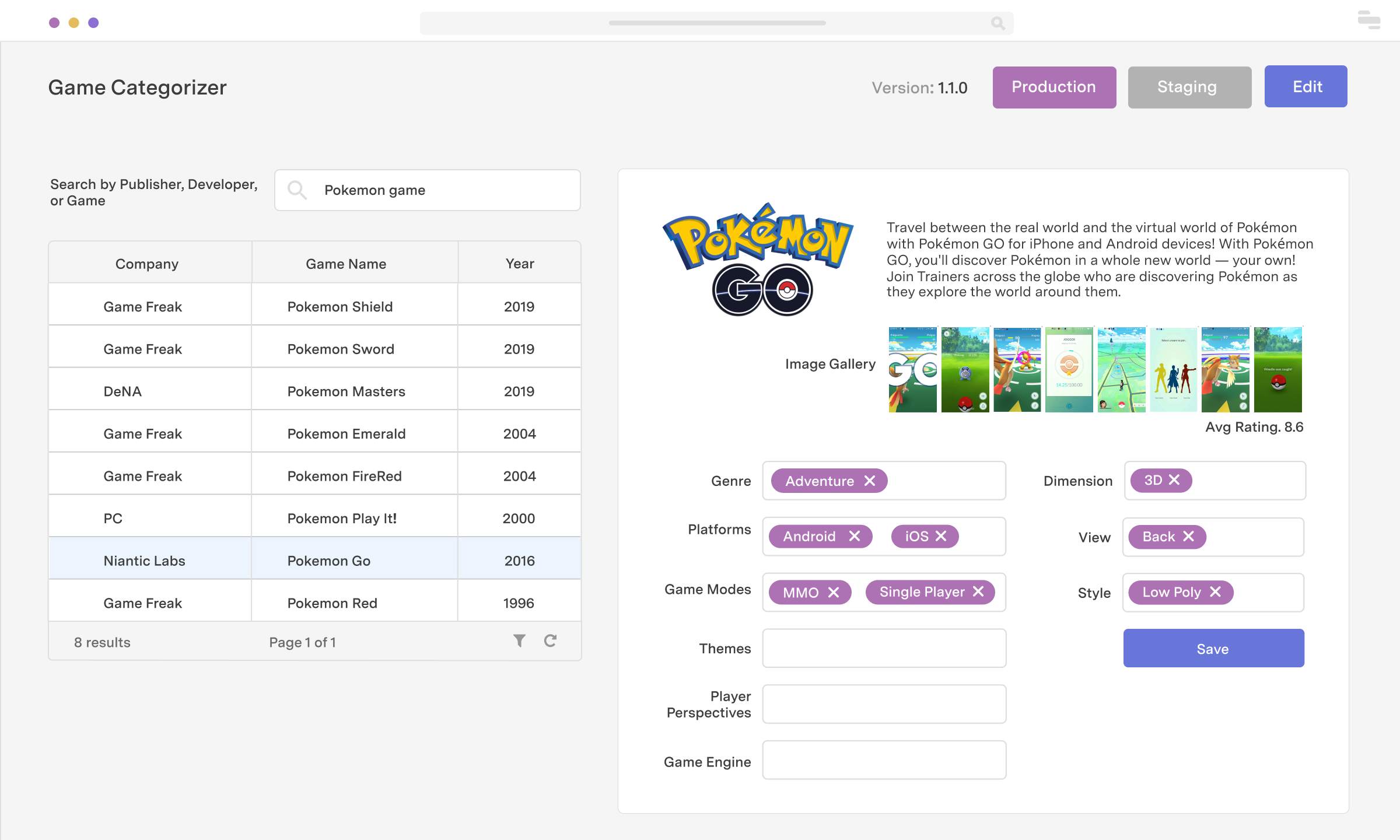 Gamification settings tool