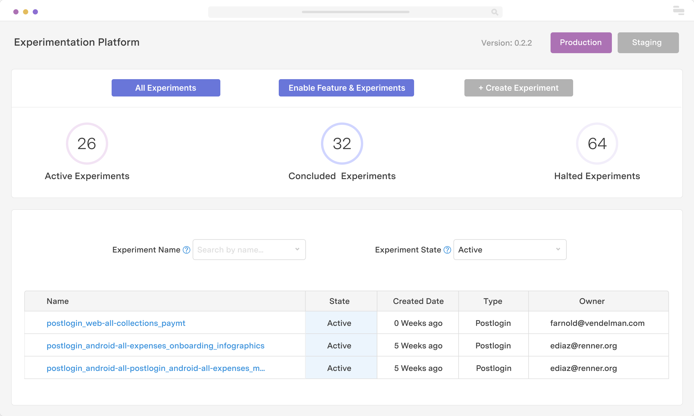 Experiment tracking tool