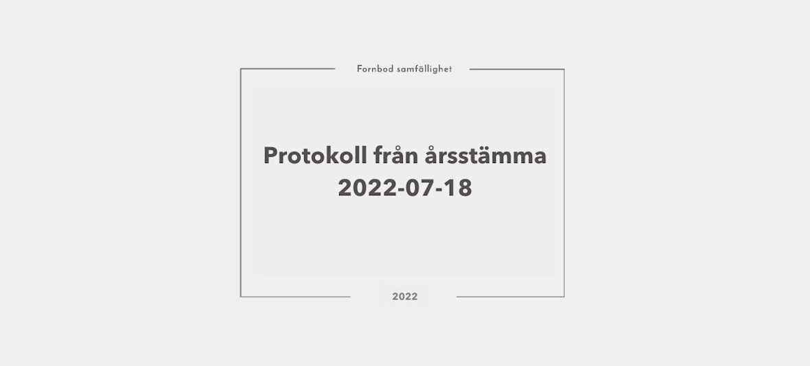 Protokoll från årsstämma 220718