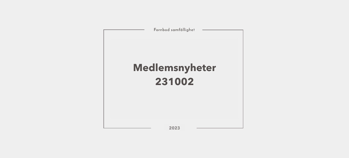 Medlemsnyheter 231002