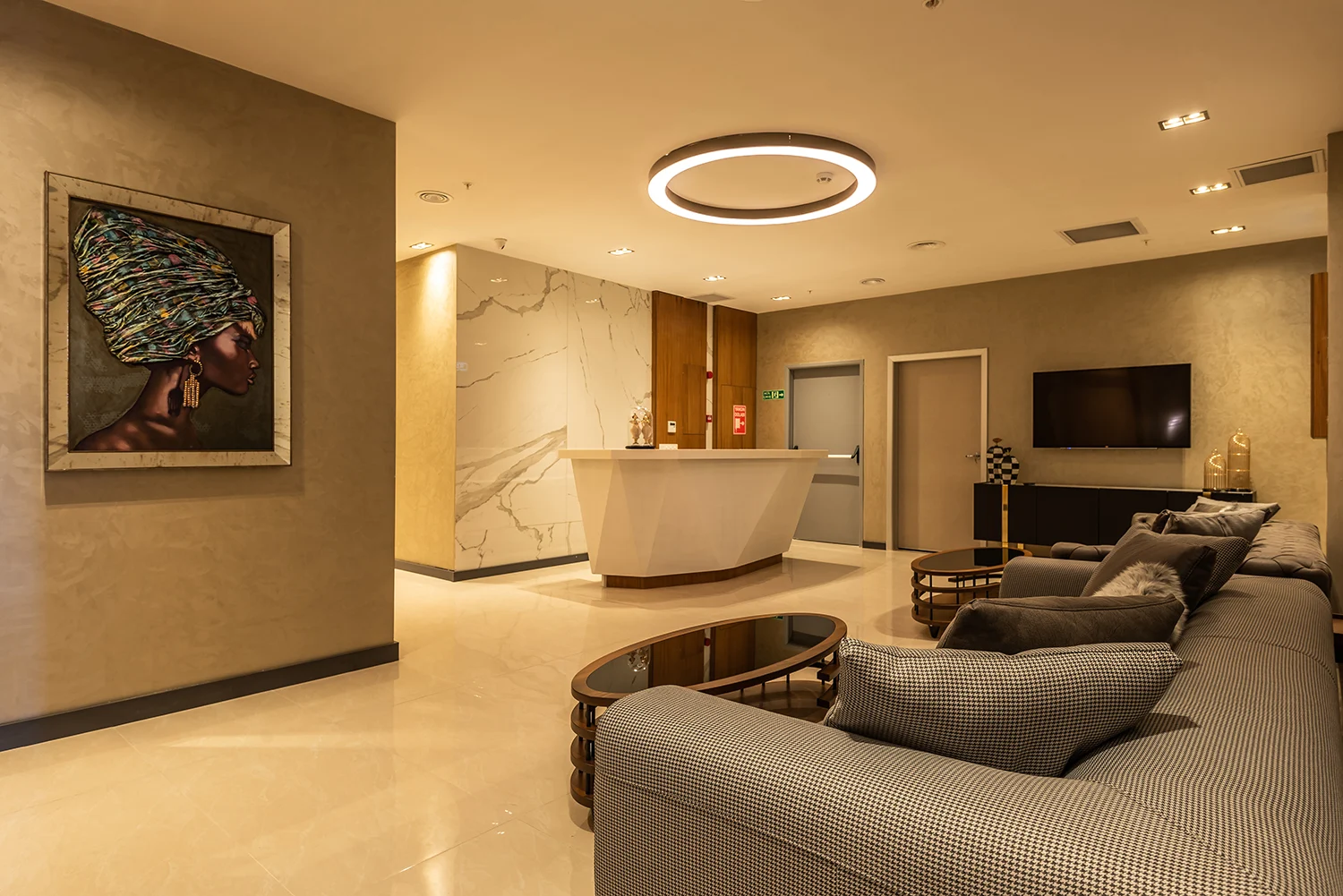 Waiting area at HWT Hair Transplant Center