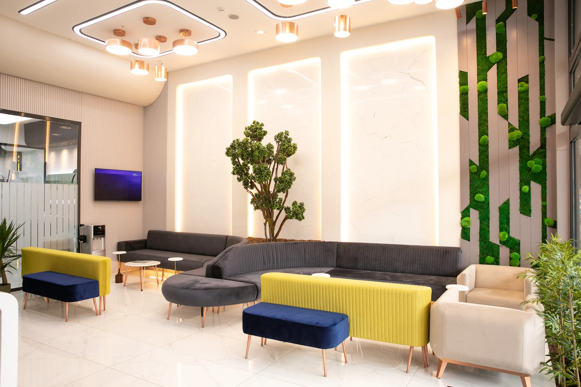 Waiting area of DentX Dental Clinic