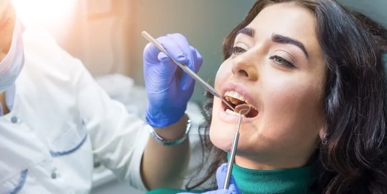 woman at dental treatment