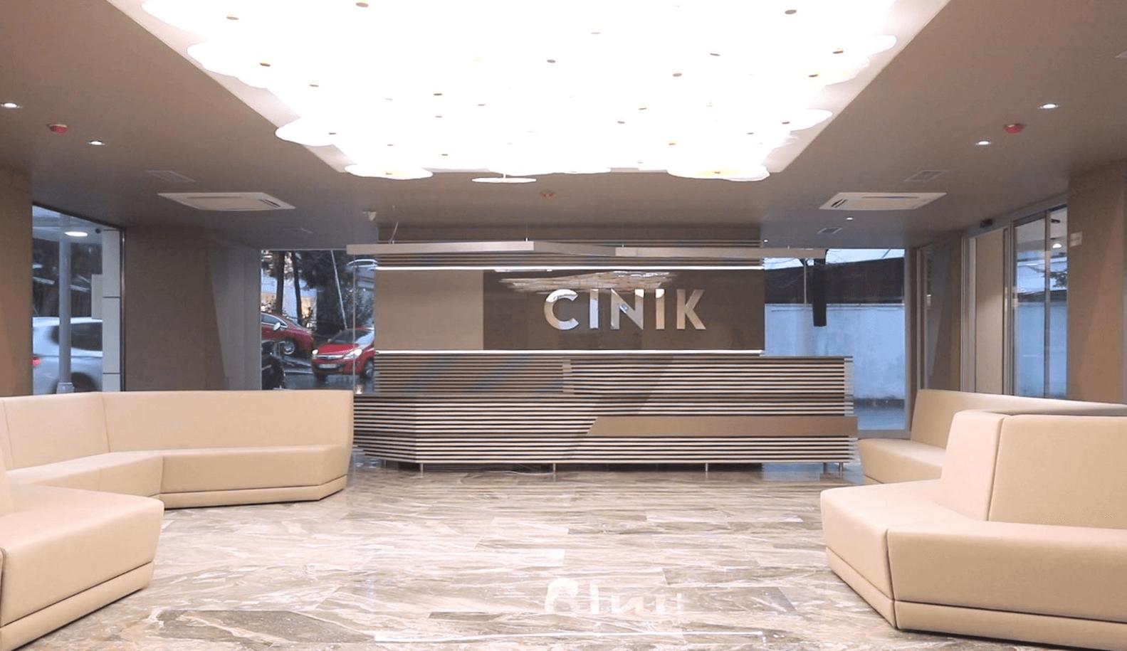 The welcome desk at Dr. Cinik Hair Hospital, Istanbul.