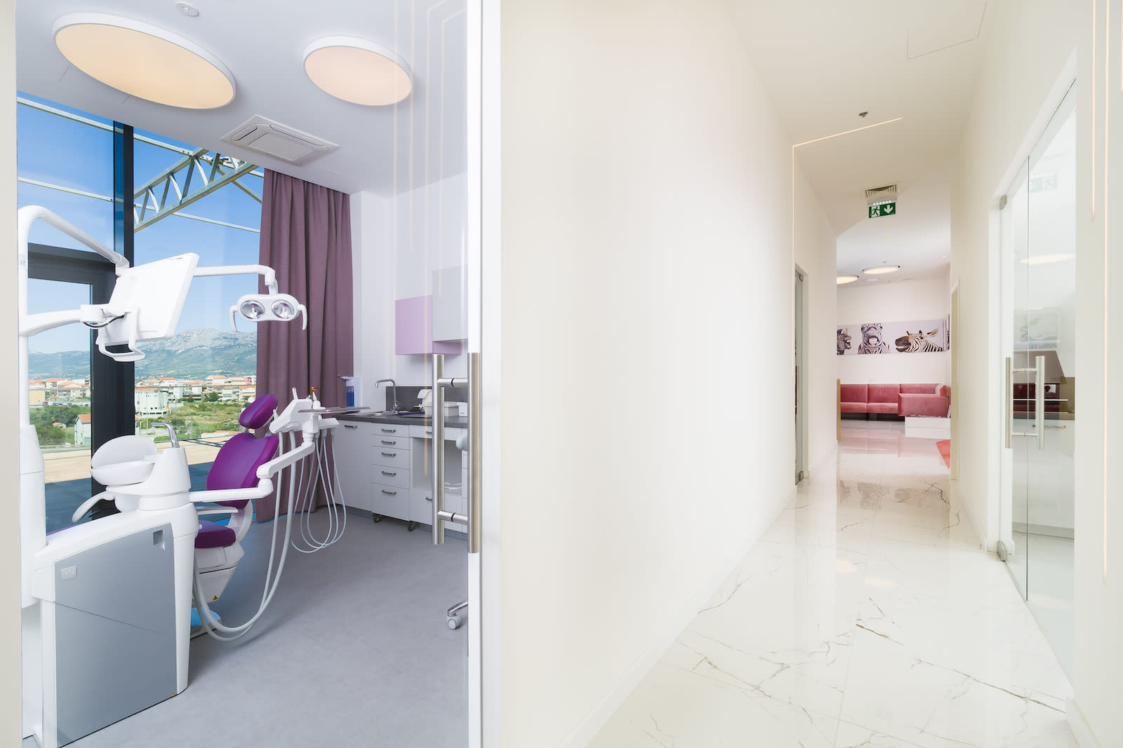 The modern and spacious interior of the Dentelli Dental Clinic.
