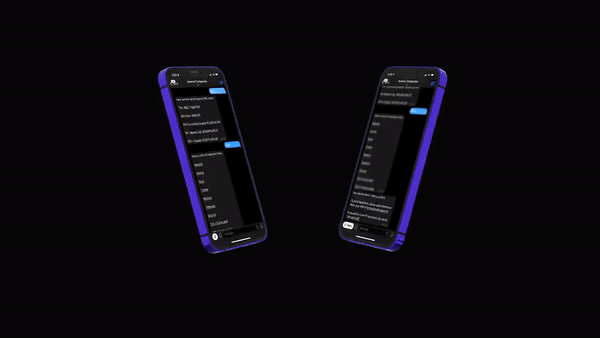 A gif depicting three mobile phones with the Inverse Finance DAO telegram report displayed. 