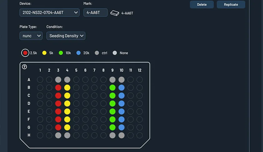 Flexible plate labelling and well mapping tools accommodate all types of experimental conditions.