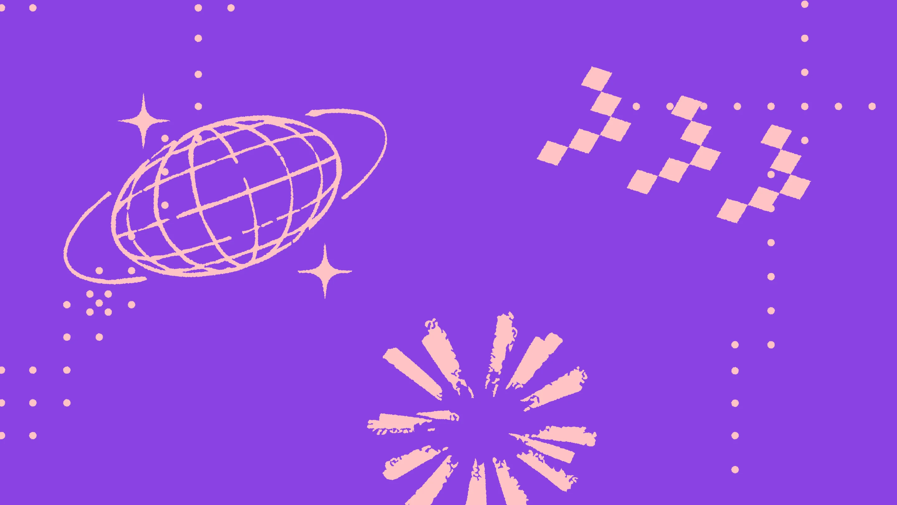 Purple background with pink abstract linework on top
